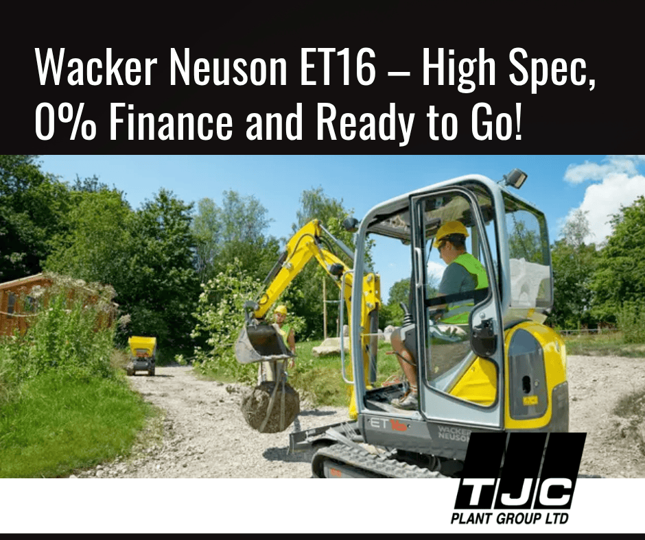 Wacker Neuson ET16 excavator finance offer at TJC