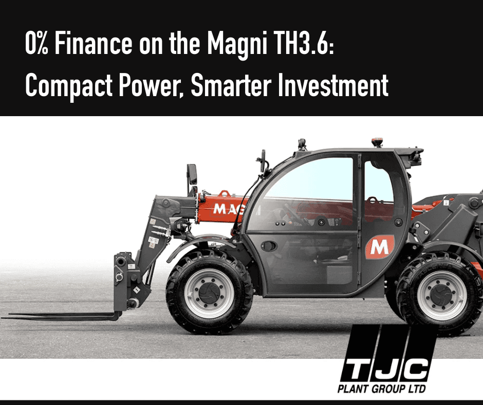 Magni TH3.6 compact telehandler with 0% finance available from TJC Plant Group